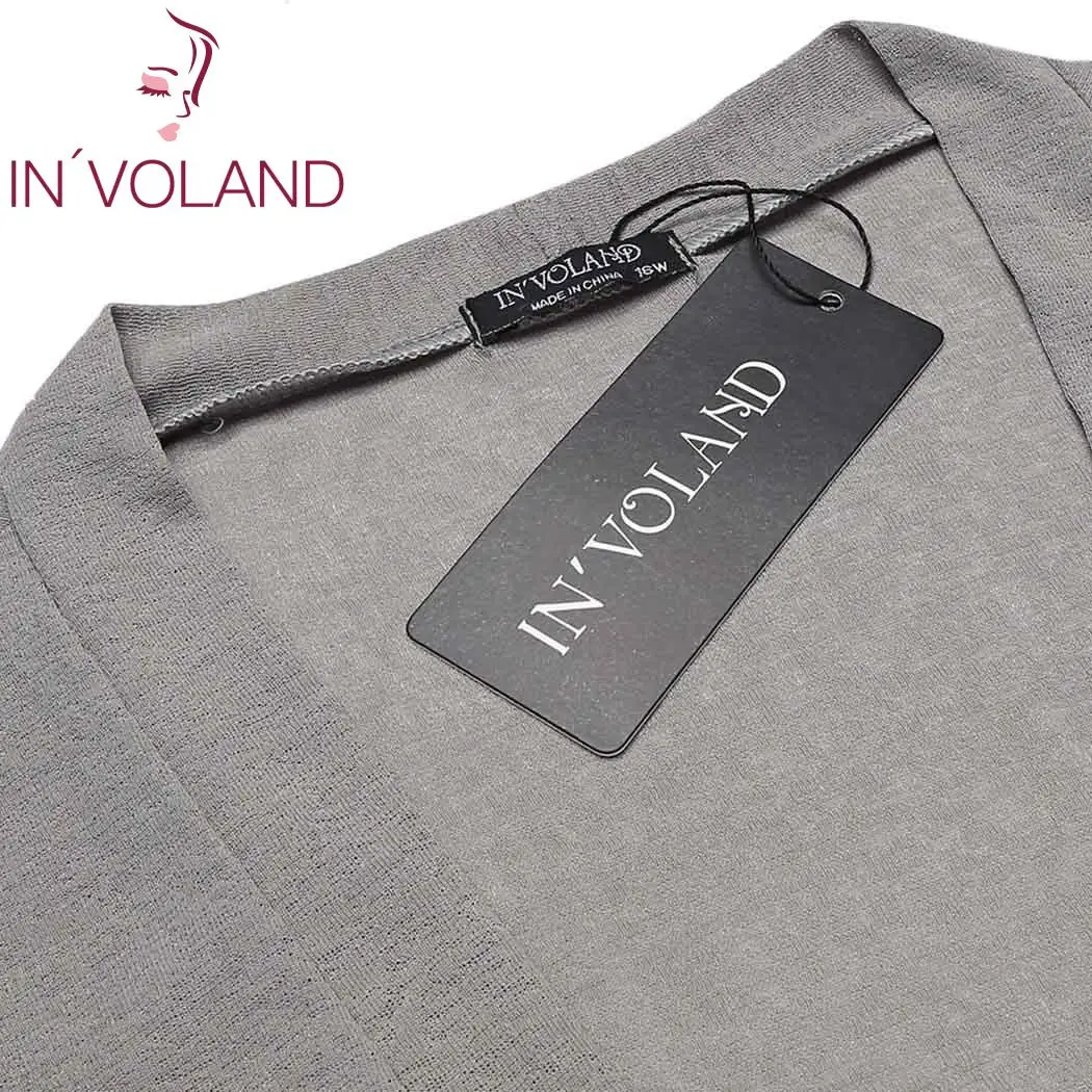 IN'VOLAND женские кардиганы Свитера размера плюс Женские повседневные осенние