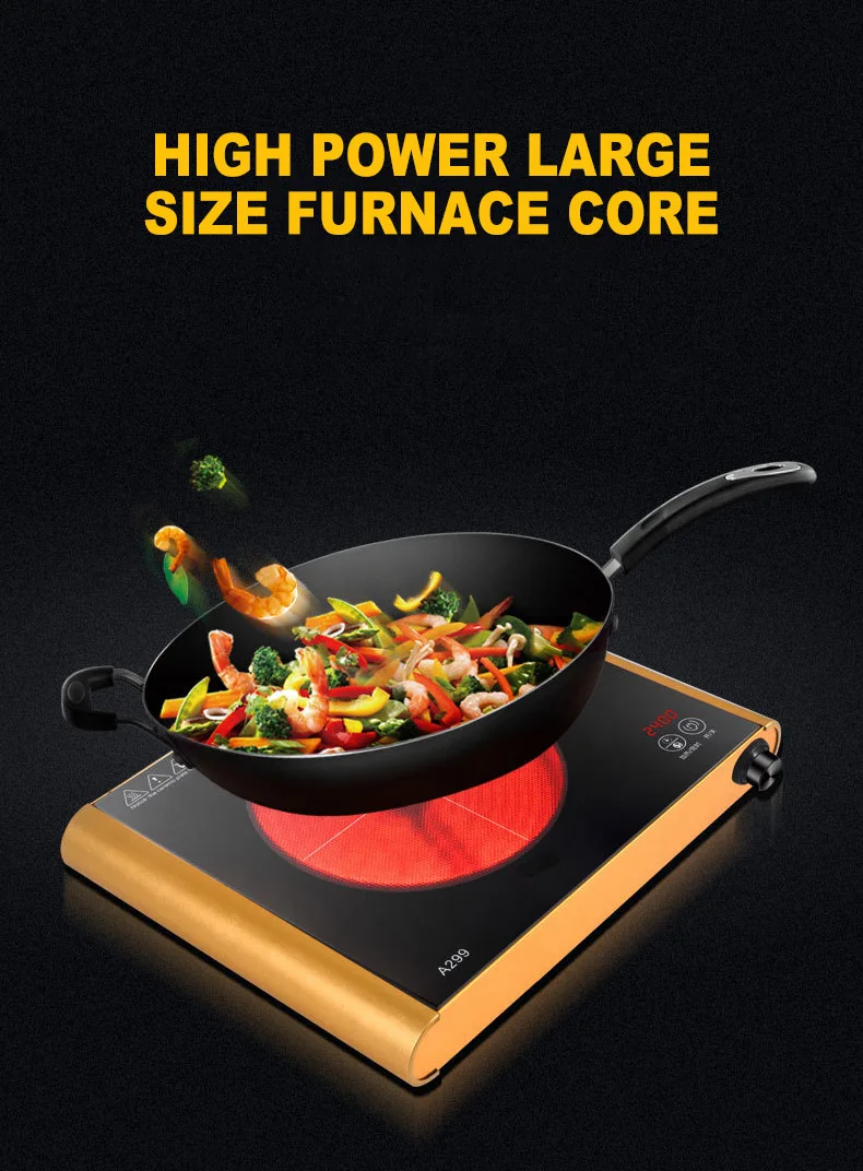 Household 2400W Radiant Cooker Stainless Steel Tea Light Wave Stove Electric TaoLu Hotpot Cooking Machine