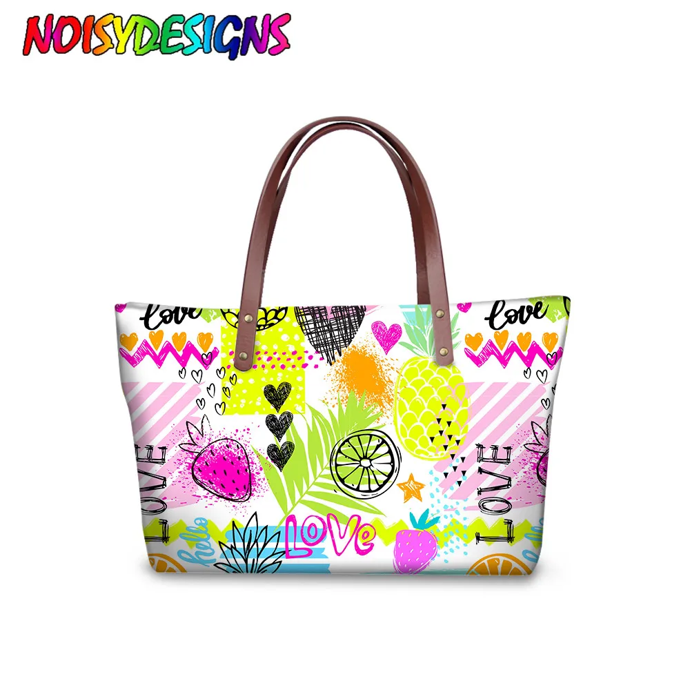 NOISYDESIGNS Hot Bag Women Fashion Travel Pineapple Strawberry Love Printing Handbag Ladies Shoulder Bags Personality | Багаж и сумки