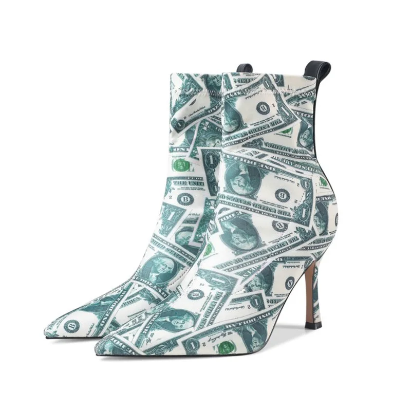 

High-heeled women's boots sexy glamour women's elegant women's boots 2021 pointed short boots ladies thin elastic boots