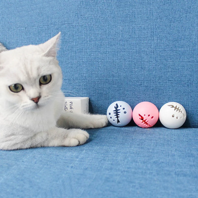 

3PCS Smart Interactive Cat Toy Catnip Bell Flash Ball Pet Training Play Kitten