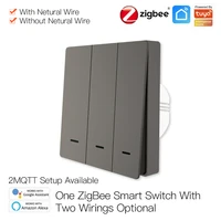 123 way smart light switch tuya zigbee no neutral wire smart wall switch panel smart home works with alexa google home 2mqtt