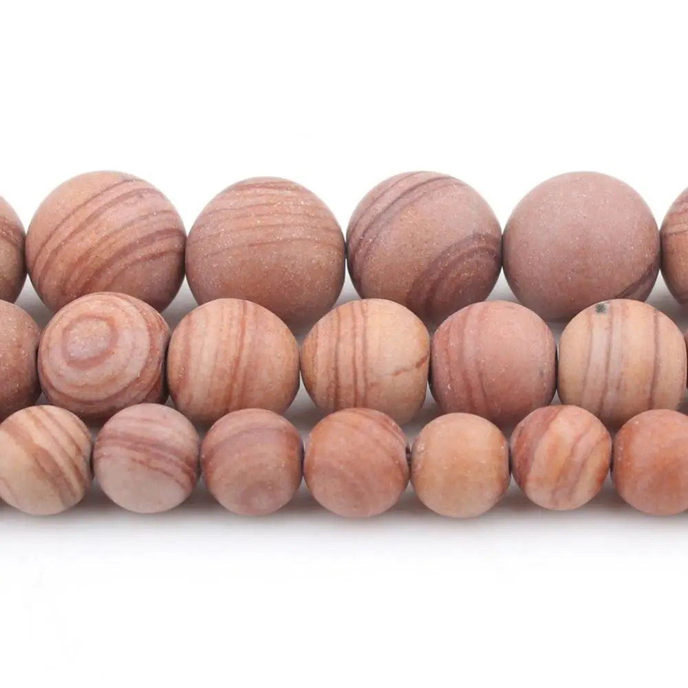 Natural Stone Matte Dull Polish Brown Rain Jaspers Beads Round Loose Spacer For Jewelry Making 6 8 10mm DIY Bracelet | Украшения и
