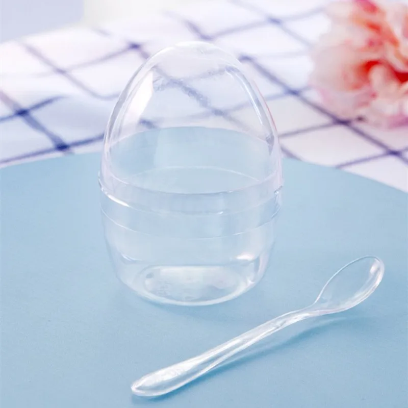 50 шт. Прозрачная Жесткая пластиковая коробка в форме яйца|Одноразовые чашки| |