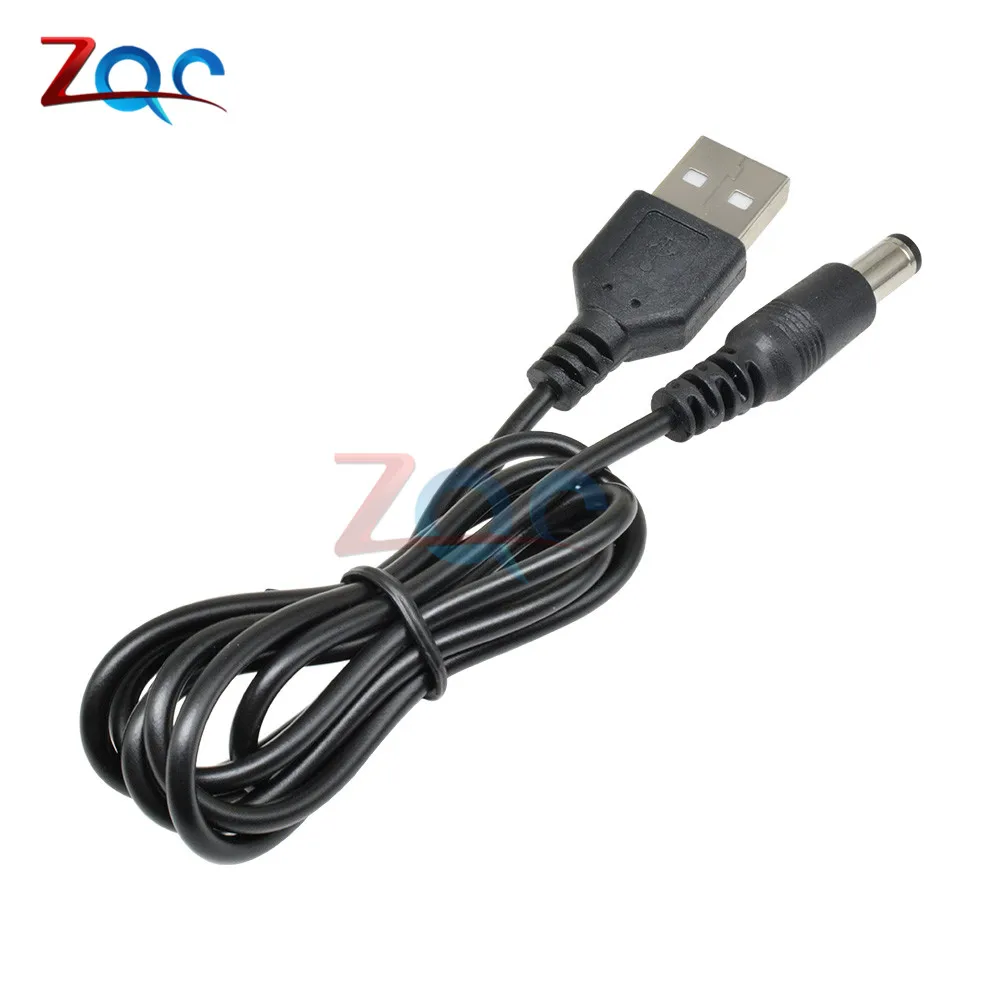 USB на 5 х2 1 мм адаптер постоянного тока 0 8 м кабель источник питания|5.5 x 2.1 male|dc male