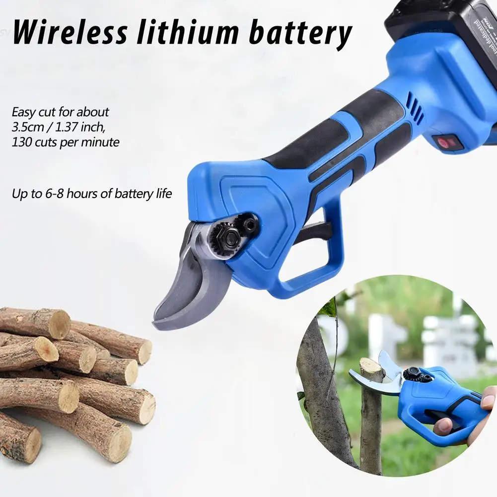 

Electric Pruner Professional Cordless Pruning Shears 3.5cm Cutting Diameter Garden Household Electric Shears With 2 Batteries