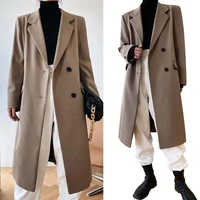 40hotslim suit coat single button polyester women solid long blazer outwear for spring