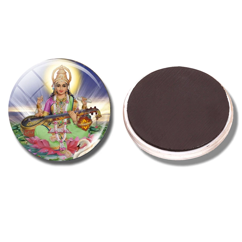 As shown Магнит на холодильник Lakshmi, наклейка на холодильник Будда, декоративные магниты на холодильник Bodhisattva God Amuleto, художественный религиозный домашний декор - Цвет: As shown