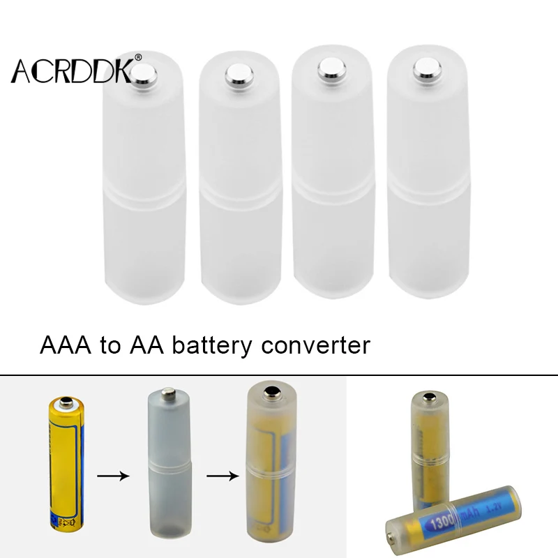 

4 шт. AAA в AA Размер батареи конвертер адаптер батареи держатель прочный Чехол Switcher DF