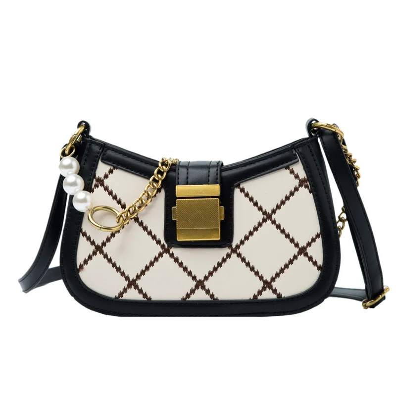 

Маленькая квадратная сумка с контрастным замком, индивидуальная Новинка 2021, сумка для подмышек с цепочкой, повседневная сумка-мессенджер в ...