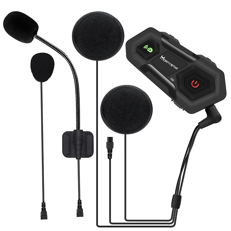 2 шт Mornystar M2 1600 м мотоциклетный шлем Интерком группа 3 Rider шлем Bluetooth гарнитура Водонепроницаемый Handsfree переговорные мото