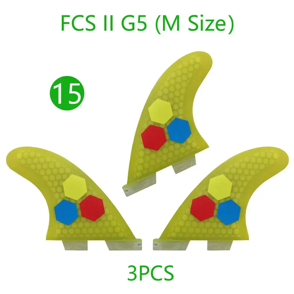 15 FCS2 G5 ласты для серфинга 3 шт. ласты для серфинга из стекловолокна сотовые ласты для серфинга - Color: 15