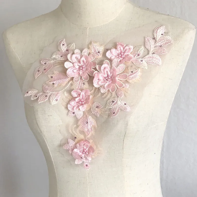 Diy Алмазная вышивка бисером цветочное кружево аппликация для свадебного платья с