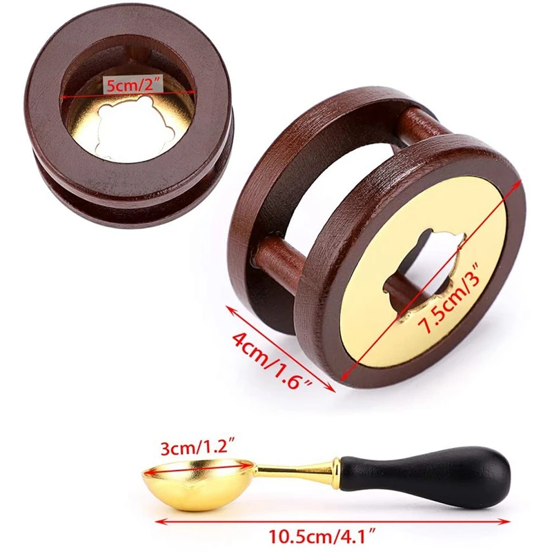 

Wax Seal Kit,Wood Wax Seal Warmer,Wax Seal Melting Furnace Tool with Melting Spoon for Wax Sealing Stamp Wax Seal Sticks