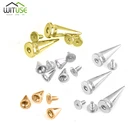 10 шт. 1026 мм металлические серебряные конические заклепки-гвоздики Сделай Сам кожаные ремесла Сумка для обуви панк заклепки шипы крутые декоративные пуговицы