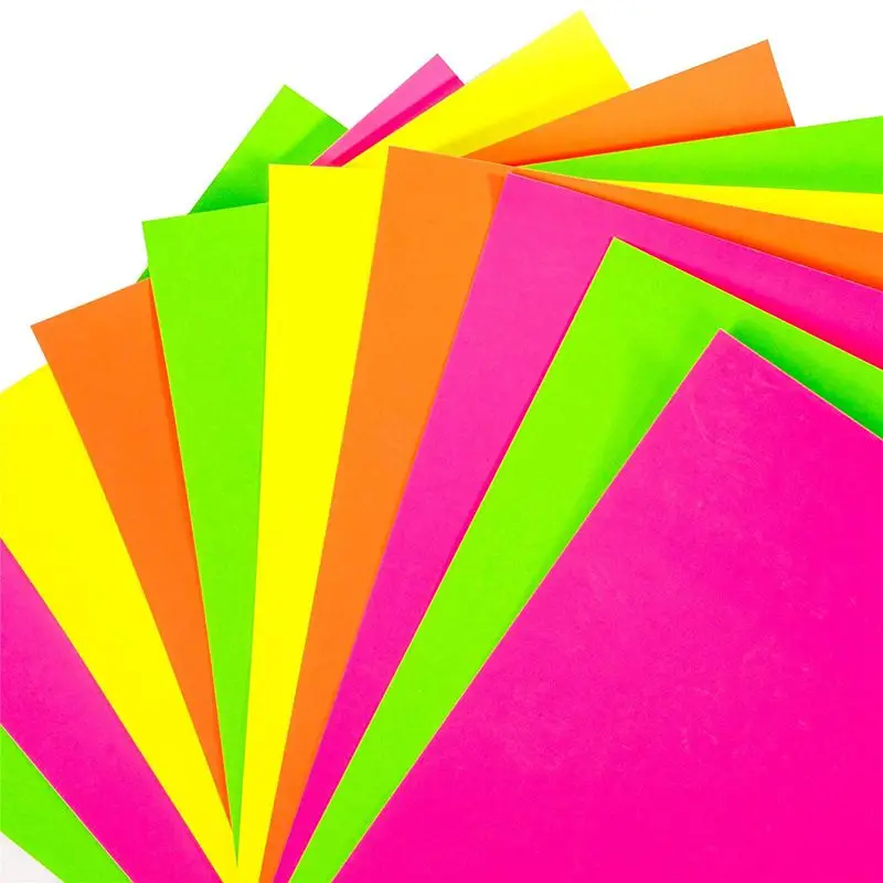 

120X Sheets Of A4 Neon Card - Fluorescent Craft Card Stock