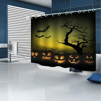 Photo green forest shower curtain Waterproof Multi-size Cortina De Bano Bathroom Decor