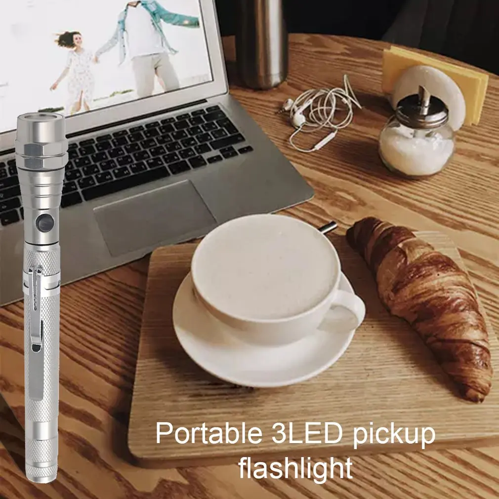 Портативный Размеры 3Led Телескопический гибкий фонарик Магнитный светильник