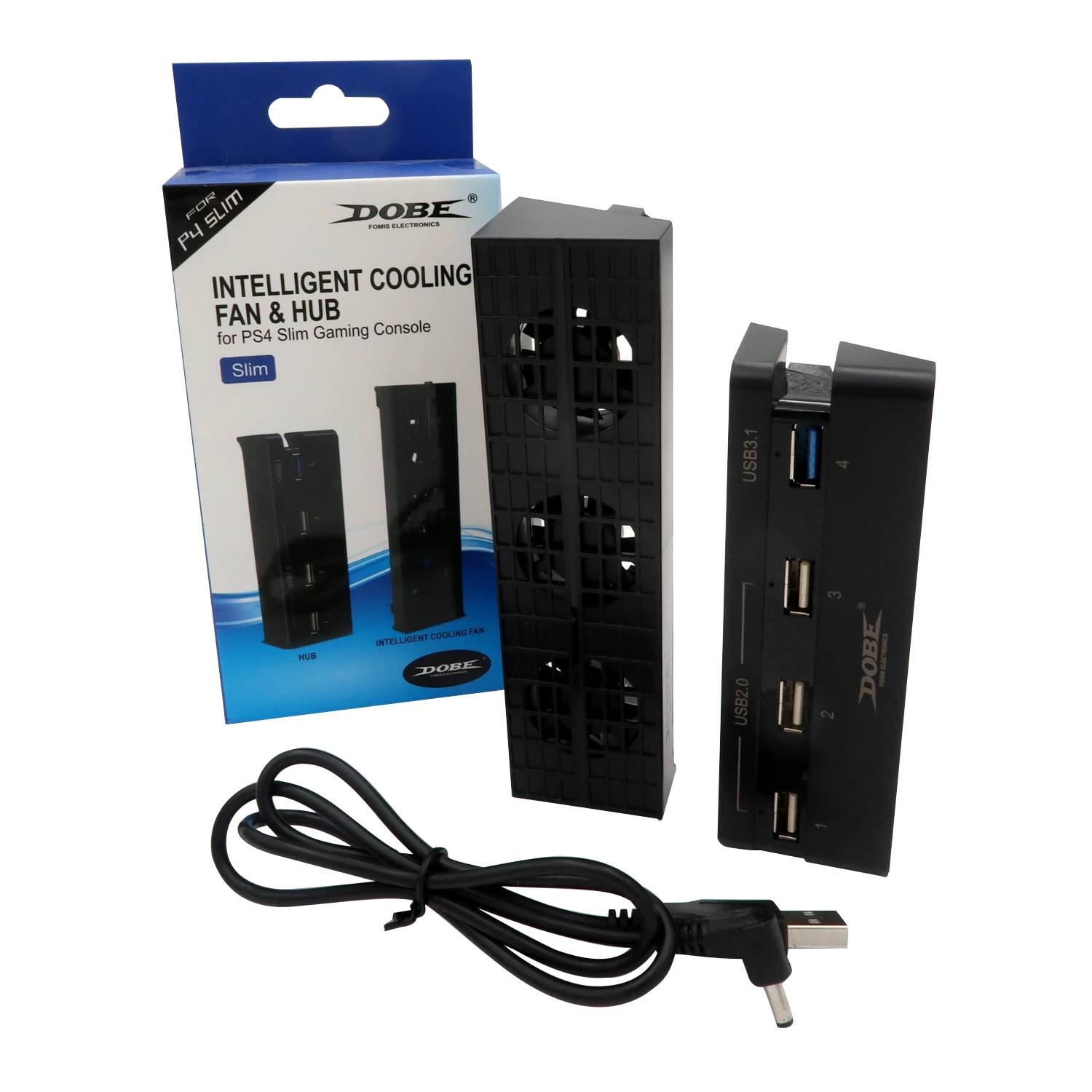 Dobe интеллигентая (ый) Вентилятор охлаждения и usb хаб для PS4 тонкий игровой консоли