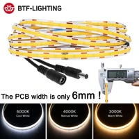 fcob led lights 6mm pcb 512 leds ra90 high density flexible fob cob 5m led strip light 3000k to 6000k linear dimmable dc12v 24v