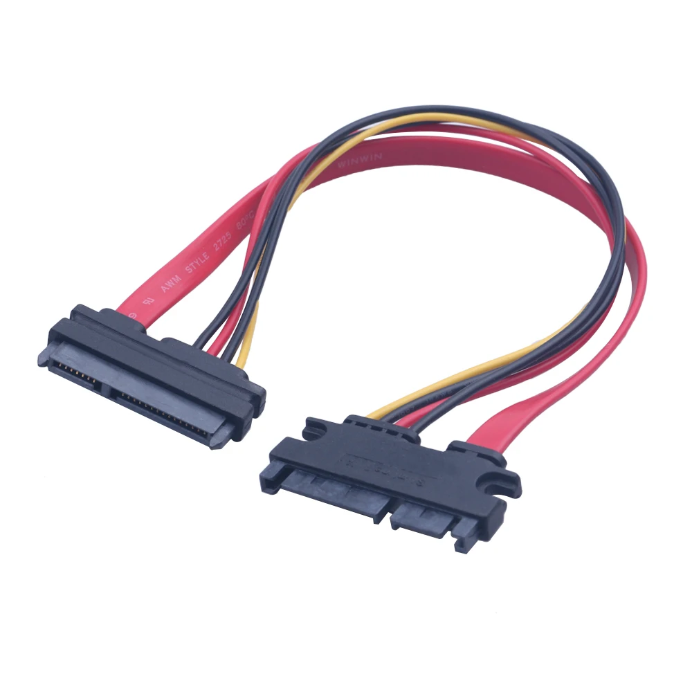 Кабель-удлинитель SATA 22 Pin Папа-мама для Расширение Sata 3 III 7 + 15 комбинированный