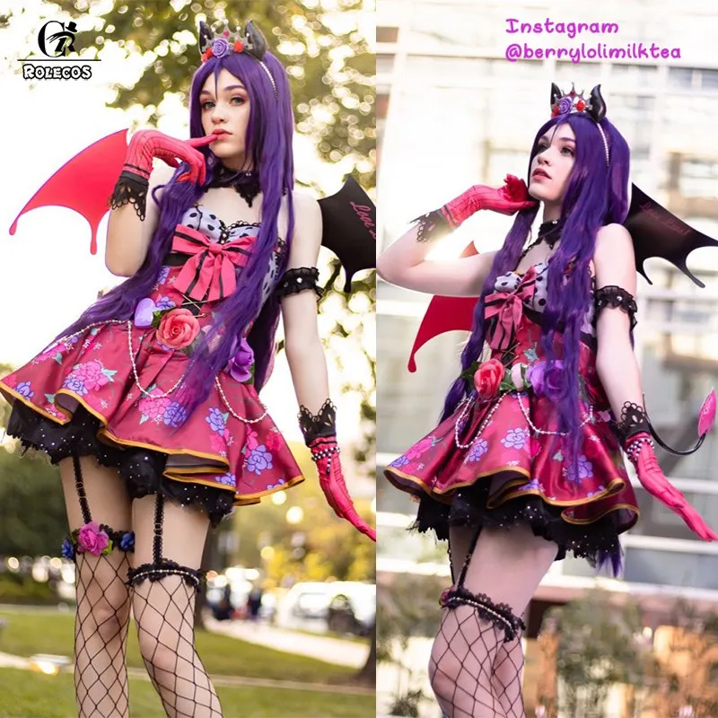 ROLECOS Lovelive Косплей Костюм Маленький Дьявол любовь Live косплей все костюм персонажей Kotori Honka Umi Nico женское платье Cos