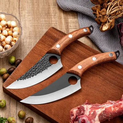 

Stainless Steel Boning Knife Hammered Forged Small Scimitar Hand-made Bone Cutting Knife Butcher Knife Kitchen Knife