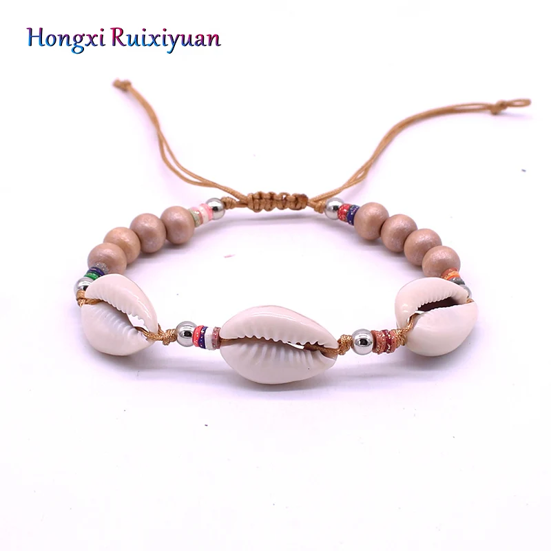 Браслет из ракушек браслеты натурального дерева ручной работы бисера для женщин