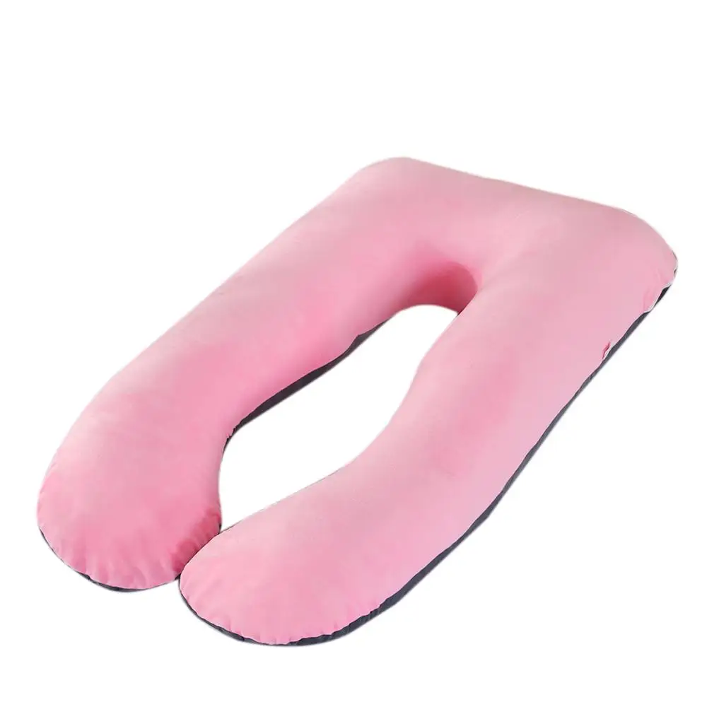 Dark Grey Pink B Подушка из чистого хлопка, u-образная Подушка для беременных, полосатая серая Подушка для сна для беременных женщин - Цвет: Dark Grey Pink B