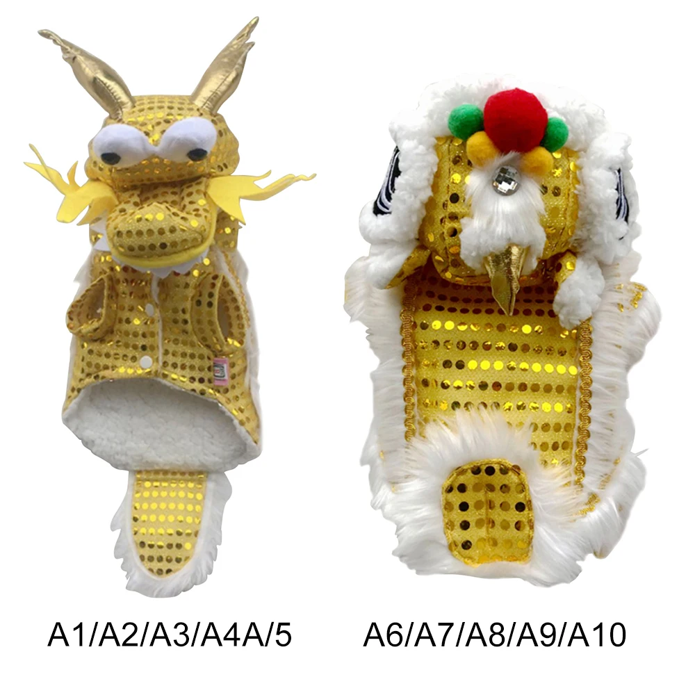 Новогодняя Золотая забавная Одежда для кошек китайский костюм питомцев