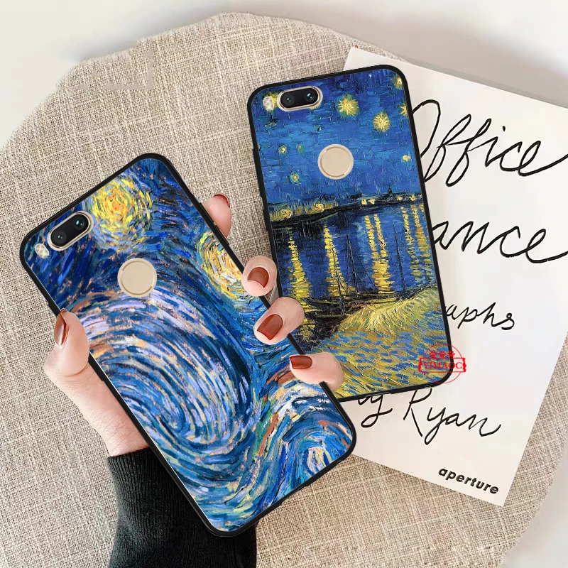 Картина маслом с изображением звездной ночи звезда Силиконовая Мягкий чехол для