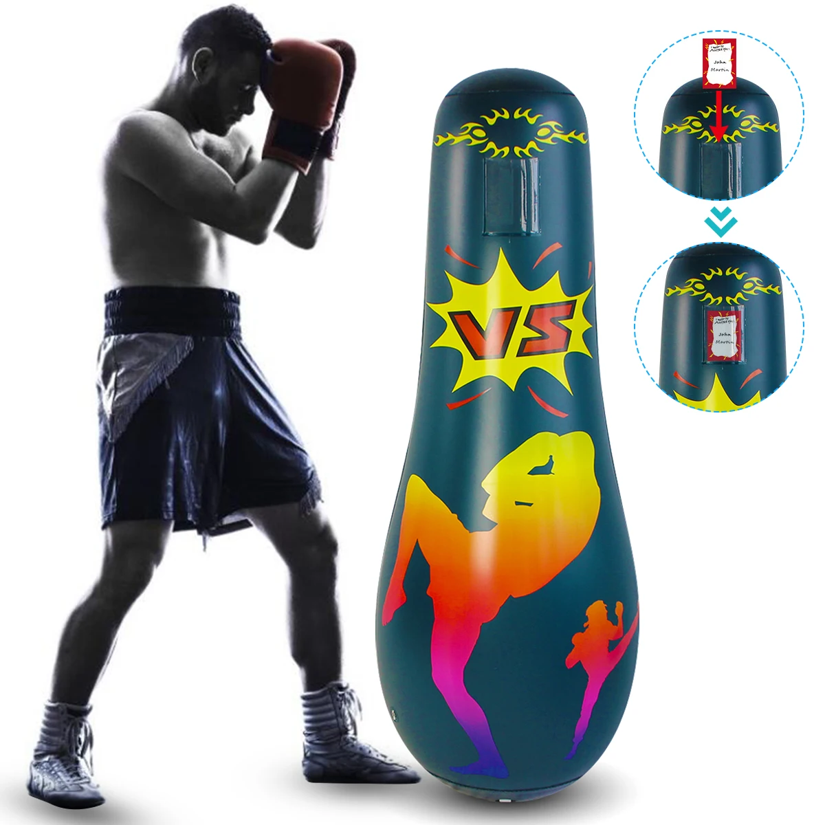 

Inflatable Punching Bag For Adult Free Standing Boxing Punching Bag For Exercise Stress Relief Premium Material Easy To Use