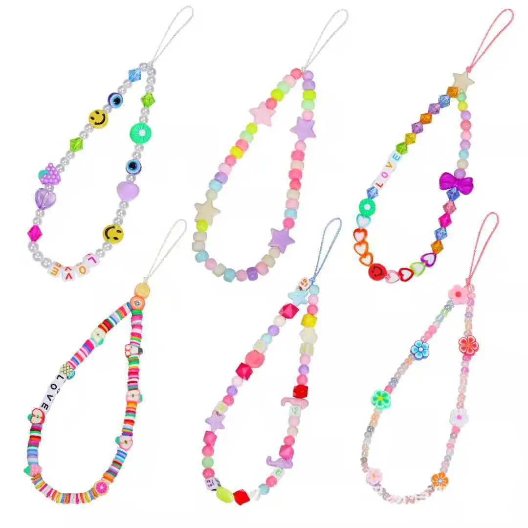 Лидер продаж разноцветная цепочка для телефона шнурок с бусинами стандартная
