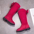 Сапоги детские черные до колена, с бантом, размер 26-36, SS030