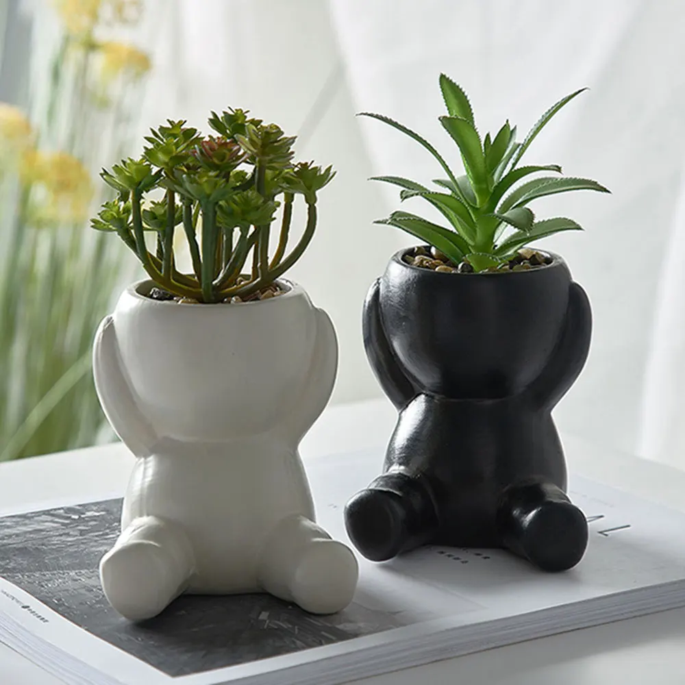 Человекоидный керамический цветочный горшок 1 шт. креативный современный дизайн