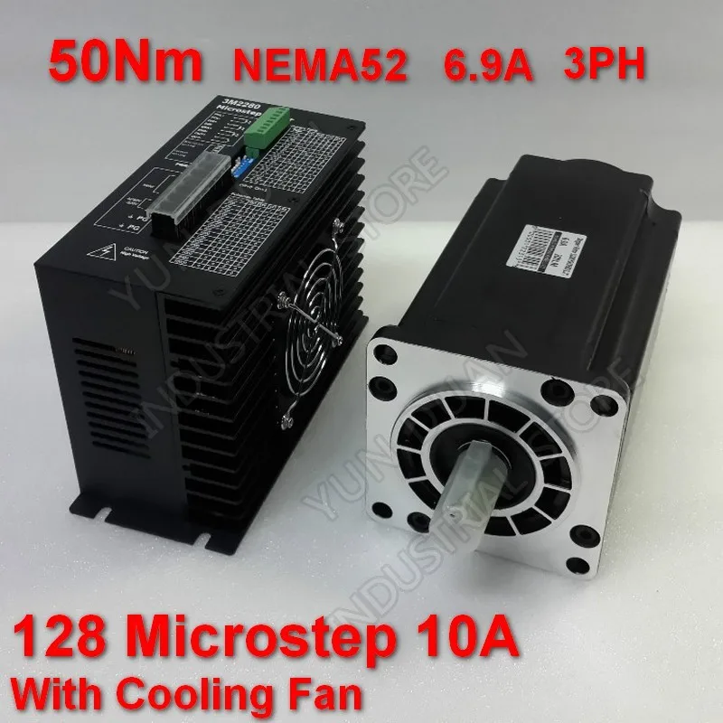 Комплект шагового двигателя и драйвера Nema52 130 мм 50 нм 128 А 32 бита 3ph микрошаг с