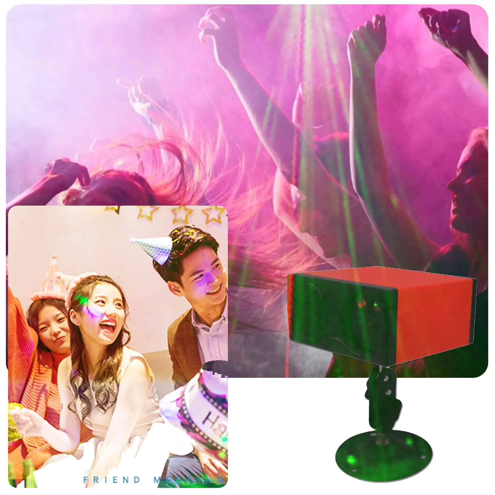 Рождественский светодиодный лазерный проектор RG с 48 узорами мини-USB