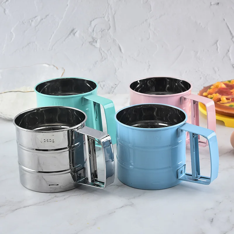 

Полуавтоматическое сито для муки из нержавеющей стали, инструменты для выпечки, фильтр для муки, чашка, фильтр, сито, ручное сито для муки, Ак...