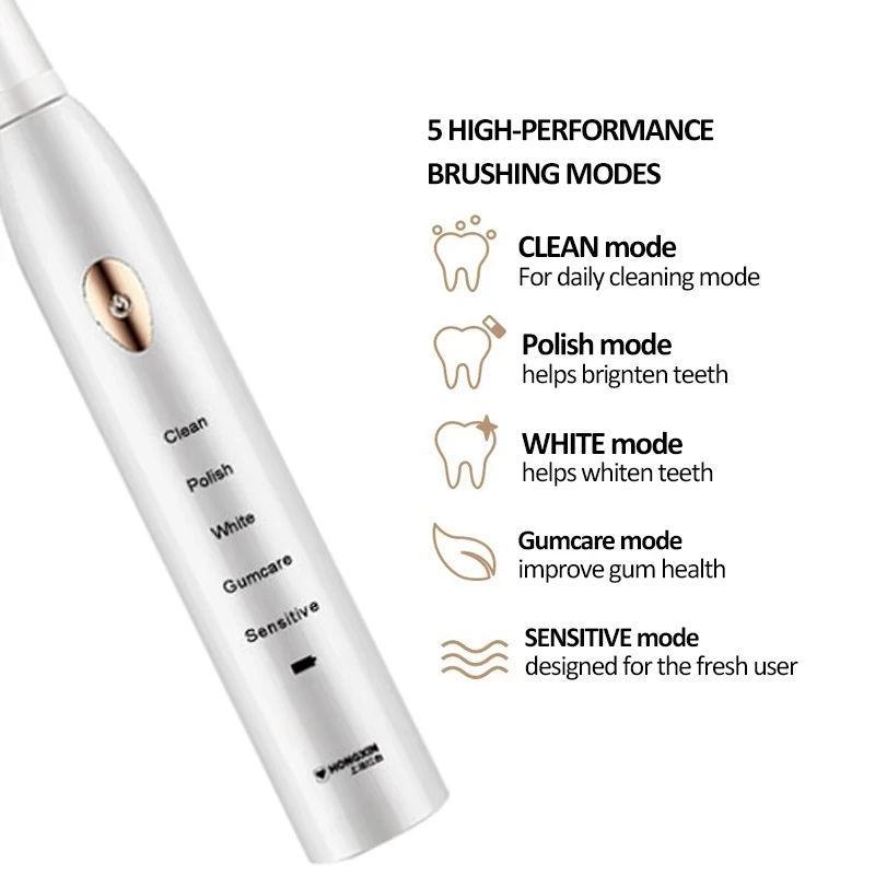 

Smart Sonic Toothbrush Adults Electric Toothbrush USB Rechargeable 4 8 Tooth Brush Heads Oral Nozzle For Toothbrush Dental Sound