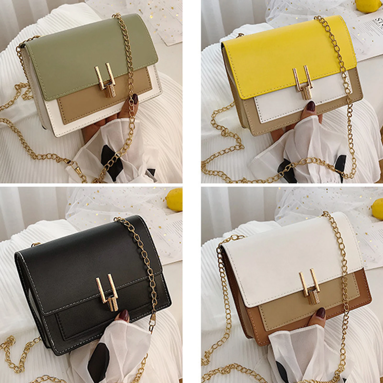 

Women Fashion Faux Leather Flip Cover Square Crossbody Shoulder Bag Phone Pouch