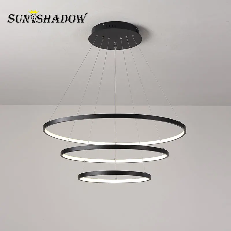 Modern Led Chandelier For Lobby Hotel Living room 60 80 100cm Biger Rings Lighting for Bedroom Dining Kitchen | Лампы и освещение