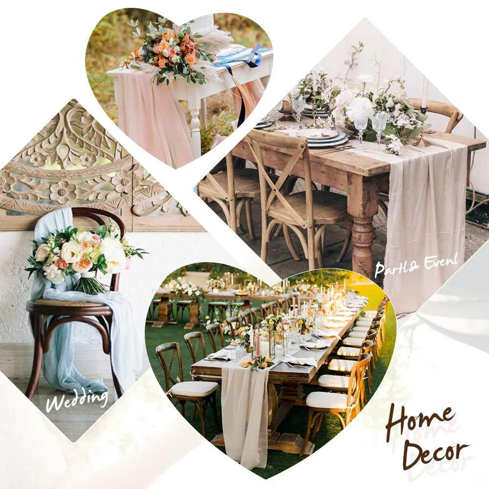 

300x70cm Chiffon Rectangle Table Runner for Vintage Wedding Country Decor Christmas Decoracion Home Decor De Mesa Navidad