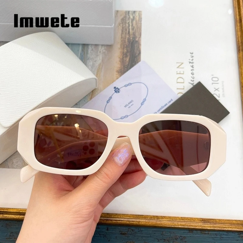 

Imwete 2022 новые летние женские солнцезащитные очки для мужчин квадратные уличные очки Брендовые дизайнерские солнцезащитные очки винтажные о...