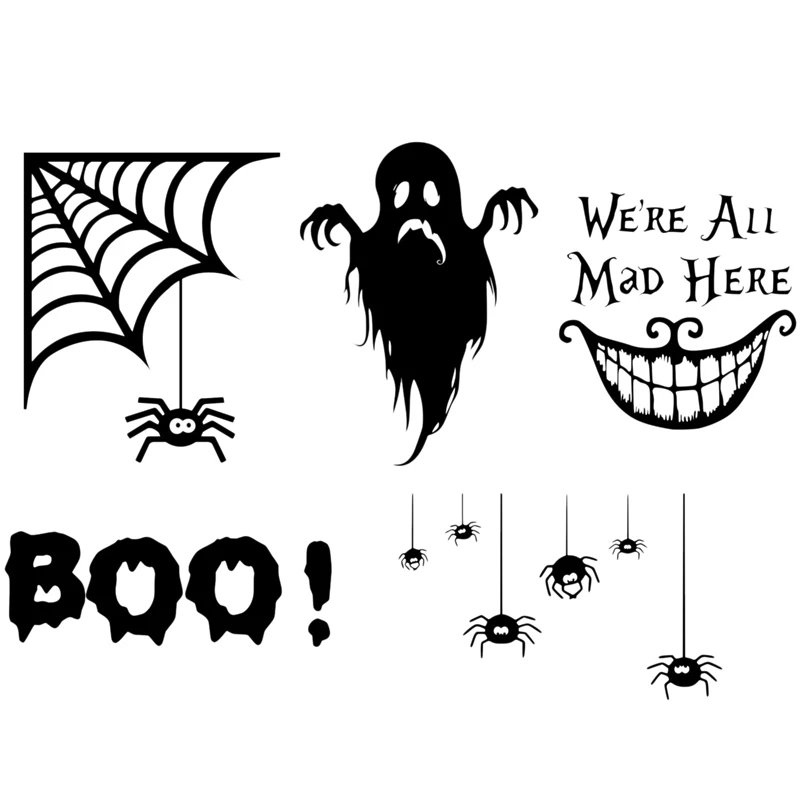 

5Pcs Halloween Decorations 3D PVC Halloween Party DIY Decor Bar Room Halloween Party Scary Decos Props Wall Sticker