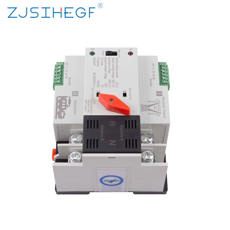 ZJSIHEGF W2R-2P/3P/4P 110 a 220 В/в Mini ATS автоматические электрические переключатели двойного