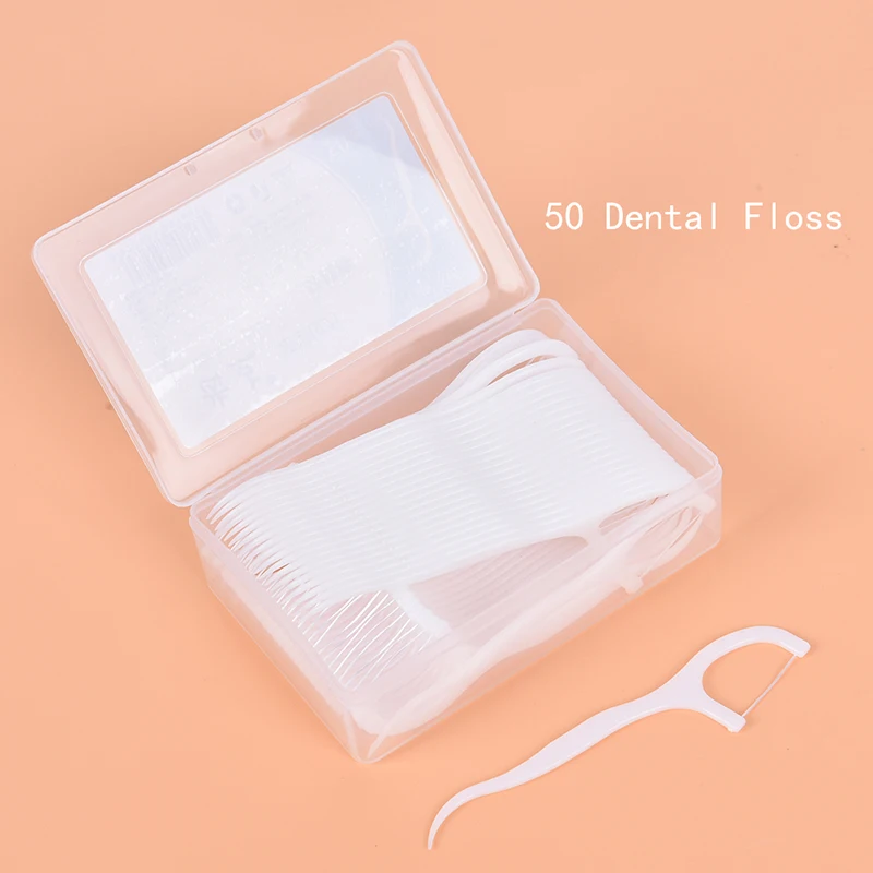 

10PCS/30PCS/50PCS Disposable Dental Floss Dental Cleaning Tooth Stick Floss Pick Interdental Brush For Teeth Cleaning Hot