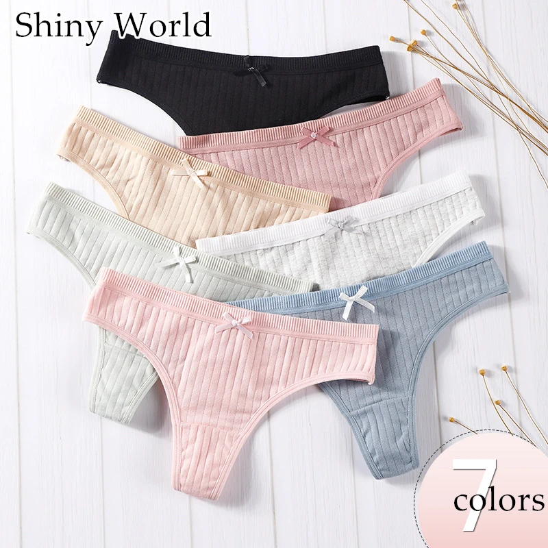 Трусики стринги женские хлопковые с низкой посадкой 7 цветов|Женские трусики| |