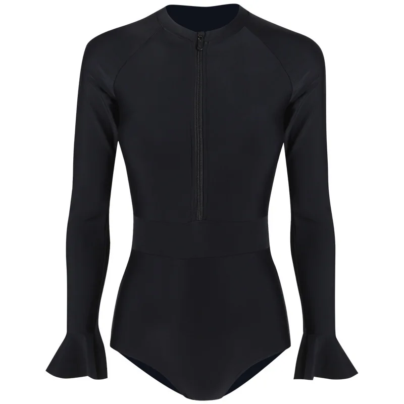 

Swimwear Surf Suit Swimsuit Women Surfing Long Sleeves Fairy 2020 New Sexy Korean Sleeve Solid Spandex Rashguard Female