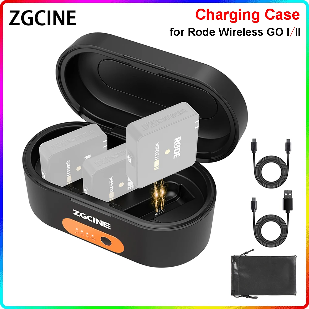 

ZGCINE ZG-R30 Charging Case Box for Rode Wireless GO I II Mic with 3400mAh Built-in Battery Portable Fast Charging Power Bank