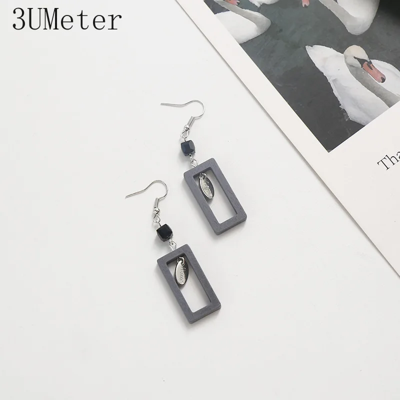 3UMeter 2019 Новый Серый сильного холода серьги для Для женщин в Корейском стиле